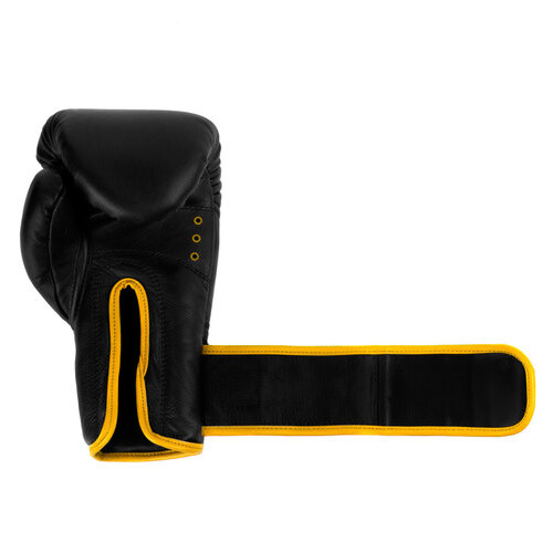 Боксерські рукавички Dozen Monochrome Training Boxing Gloves Black/Yellow 12 Oz фото №4