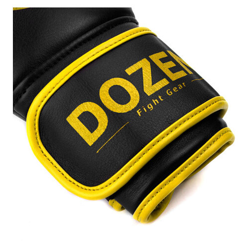 Боксерські рукавички Dozen Monochrome Training Boxing Gloves Black/Yellow 12 Oz фото №7