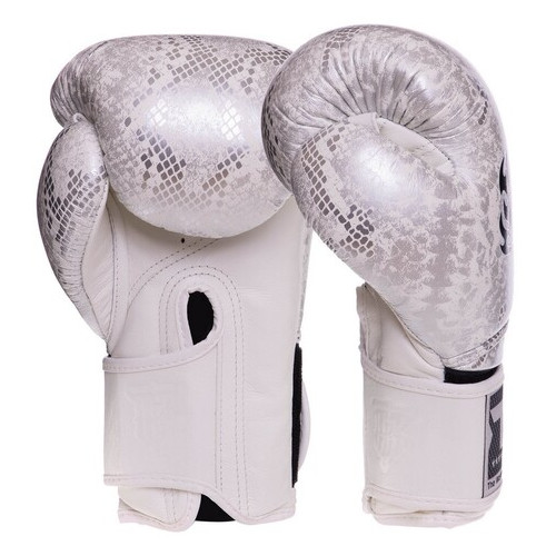 Боксерські рукавички шкіряні Top King Boxing Super Snake TKBGSS-0210oz Біло-срібний (37551023) фото №2