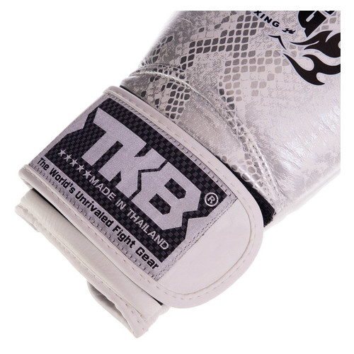 Боксерські рукавички шкіряні Top King Boxing Super Snake TKBGSS-0210oz Біло-срібний (37551023) фото №3