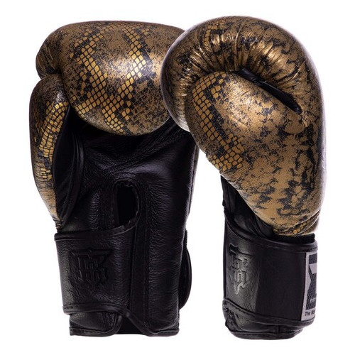 Боксерські рукавички шкіряні Top King Boxing Super Snake TKBGSS-0218oz Чорно-золотий (37551023) фото №2