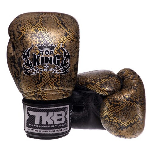Боксерські рукавички шкіряні Top King Boxing Super Snake TKBGSS-0218oz Чорно-золотий (37551023) фото №5