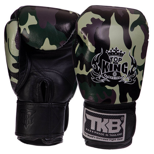 Рукавички шкіряні боксерські Top King Boxing Empower Camouflage TKBGEM-03 10oz Камуфляж зелений (37551037) фото №1