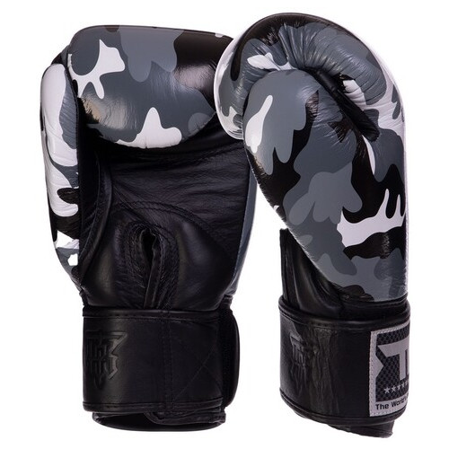 Рукавички боксерські шкіряні Top King Boxing Empower Camouflage TKBGEM-03 10oz Камуфляж сірий (37551037) фото №2