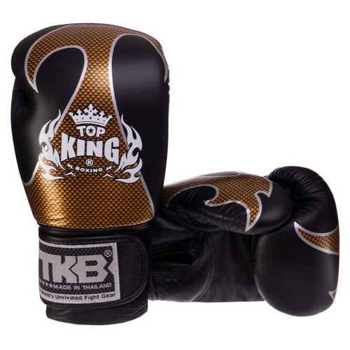 Рукавички боксерські шкіряні Top King Boxing Empower TKBGEM-01 10oz Чорно-золотий (37551038) фото №5