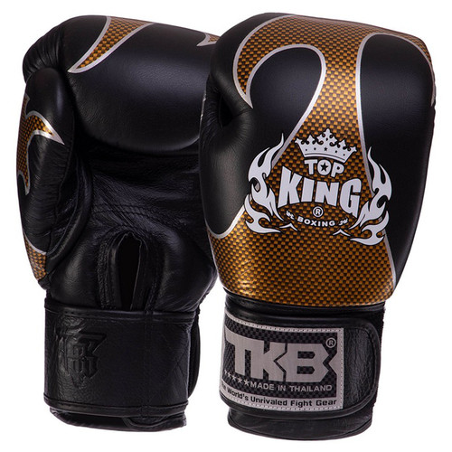 Рукавички боксерські шкіряні Top King Boxing Empower TKBGEM-01 10oz Чорно-золотий (37551038) фото №1
