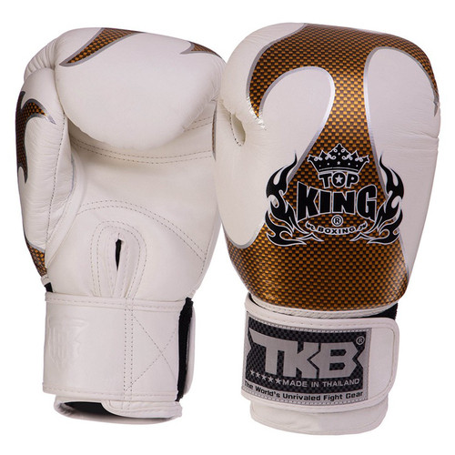 Рукавички боксерські шкіряні Top King Boxing Empower TKBGEM-01 18oz Біло-золотий (37551038) фото №1