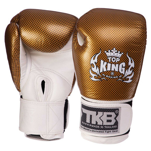 Рукавички боксерські шкіряні Top King Boxing Super Snake TKBGEM-02 14oz Біло-золотий (37551040) фото №1