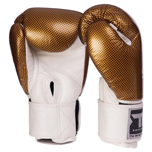 Рукавички боксерські шкіряні Top King Boxing Super Snake TKBGEM-02 14oz Біло-золотий (37551040) фото №2
