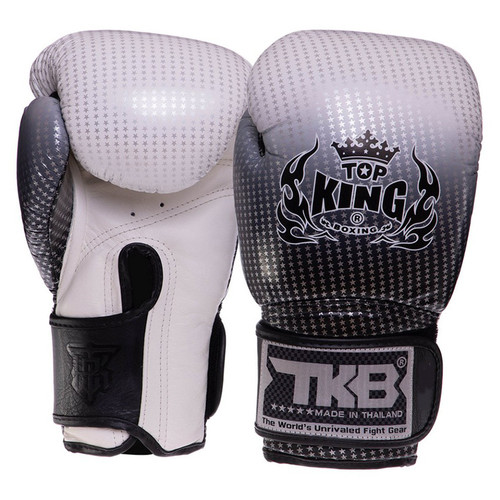 Рукавички боксерські шкіряні Top King Boxing Super Star TKBGSS-01 10oz Чорно-срібний (37551042) фото №1