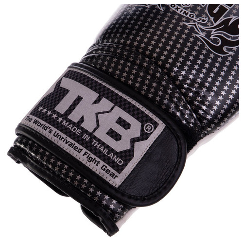 Рукавички боксерські шкіряні Top King Boxing Super Star TKBGSS-01 10oz Чорно-срібний (37551042) фото №3