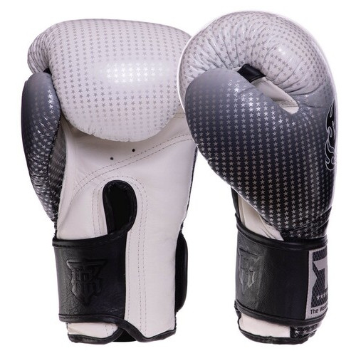 Рукавички боксерські шкіряні Top King Boxing Super Star TKBGSS-01 10oz Чорно-срібний (37551042) фото №2