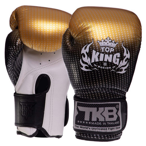 Рукавички боксерські шкіряні Top King Boxing Super Star TKBGSS-01 8oz Чорно-золотий (37551042) фото №1