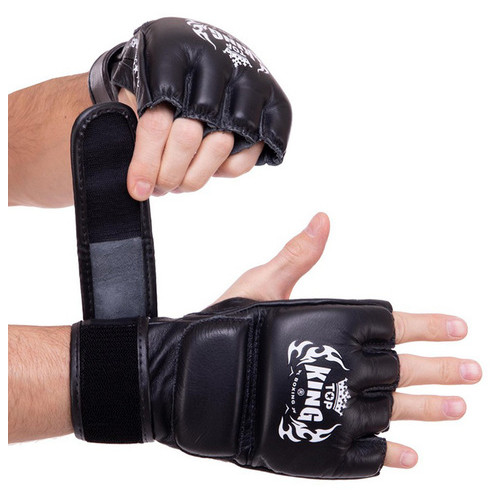 Рукавички для змішаних єдиноборств MMA Top King Boxing TKGGS S Чорний (37551056) фото №1