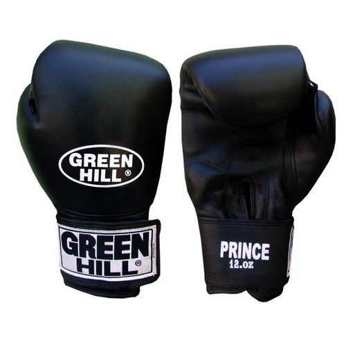 Рукавички боксерські Green Hill Prince 10 унций чорні фото №1