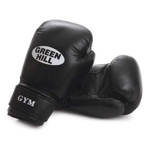 Універсальні боксерські рукавички Green Hill GYM 16 унцій чорні фото №1