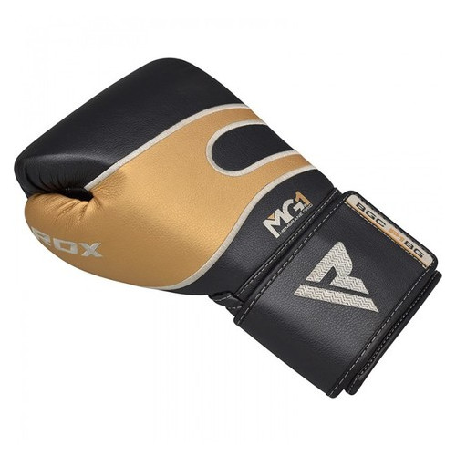 Боксерські рукавички RDX Leather Black Gold 14 ун. фото №3