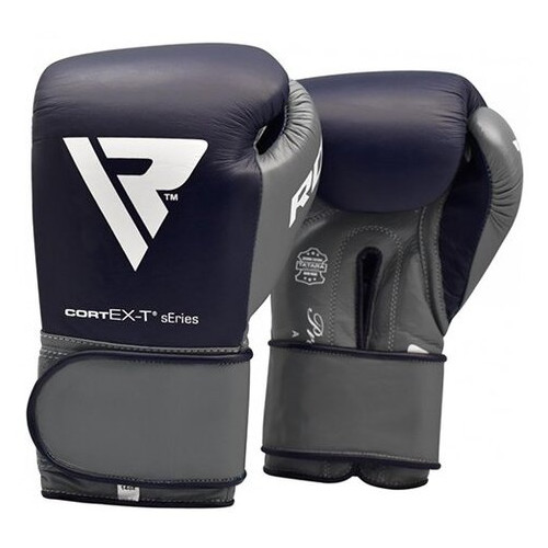 Боксерські рукавички RDX Leather Pro C4 Blue 12 ун. фото №1