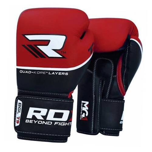 Боксерські рукавички RDX Quad Kore 10oz Черно-червоний (37260019) фото №2