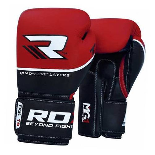 Боксерські рукавички RDX Quad Kore 10oz Черно-червоний (37260019) фото №1