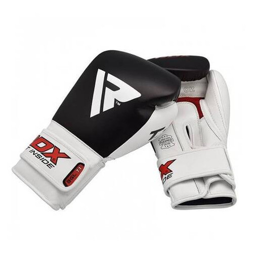 Боксерські рукавички RDX Pro Gel 12oz Чорно-білий (37260018) фото №3