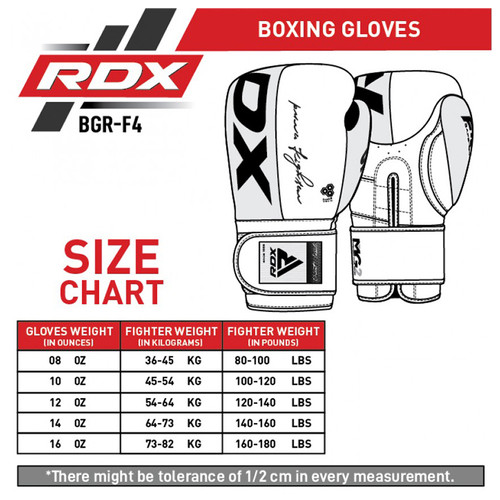 Боксерські рукавички RDX F4 12oz Черно-белый (37260083) фото №6