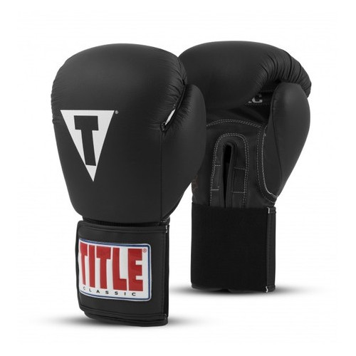 Боксерські рукавички Title Classic Originals Leather Training Gloves Elastic 2.0 (14oz) Чорні фото №1
