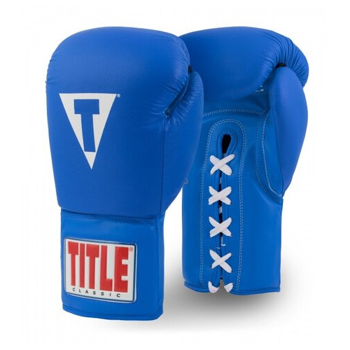 Боксерські рукавички Title Classic Originals Leather Training Gloves Lace 2.0 16oz Сині фото №1