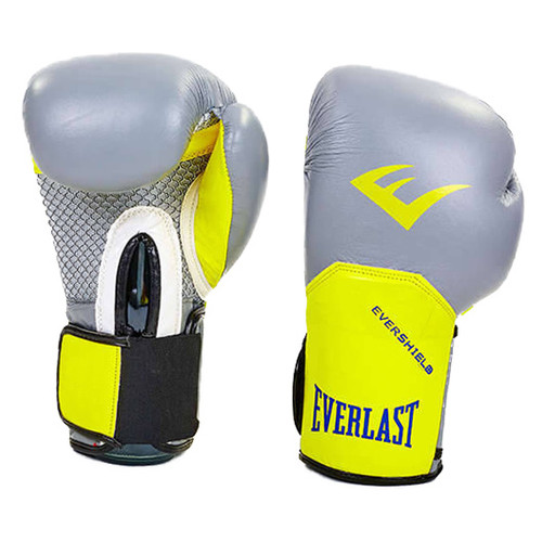 Боксерські рукавички Everlast Pro Style Elite BO-5228 10oz Сіро-жовтий (37409009) фото №2