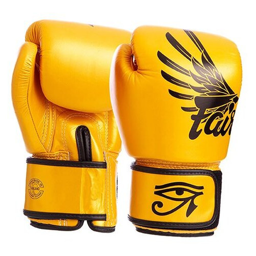 Боксерські рукавички Fairtex BGV1-FALCON 14oz Золото-чорний (37475013) фото №1