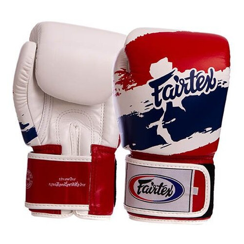 Боксерські рукавички Fairtex BGV1-THAI 12oz Біло-синьо-червоний (37475014) фото №1