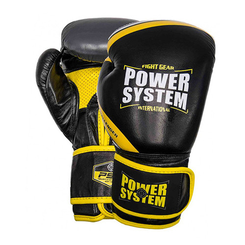 Боксерські рукавички Power System PS-5005 Challenger 16oz Чорно-жовтий (37227003) фото №1
