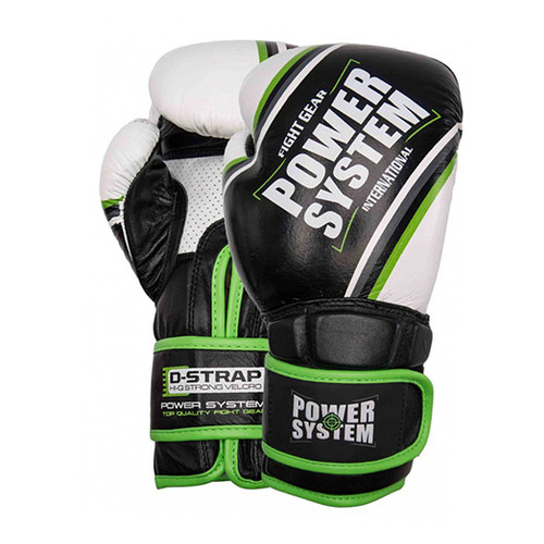 Боксерські рукавички Power System PS-5006 Contender 16oz Чорно-зелений (37227004) фото №1