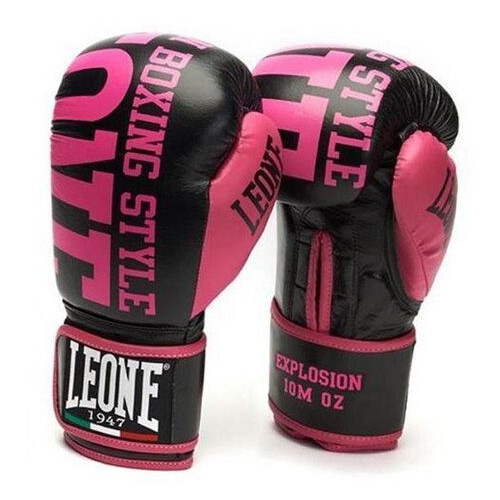Боксерські рукавички Leone Explosion 10oz Черно-розовый (37333006) фото №1