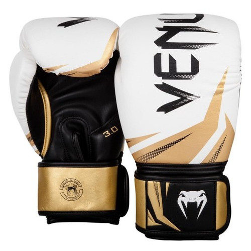Боксерські рукавички Venum Original Challenger 3.0 (10oz) Белые с черным и золотистым фото №1