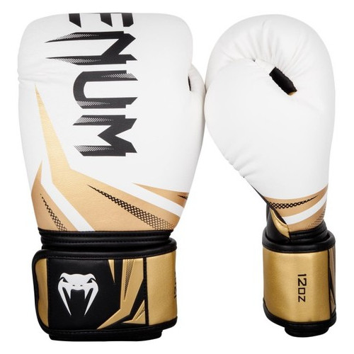 Боксерські рукавички Venum Original Challenger 3.0 (10oz) Белые с черным и золотистым фото №2
