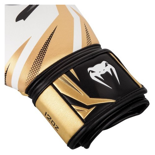 Боксерські рукавички Venum Original Challenger 3.0 (10oz) Белые с черным и золотистым фото №3