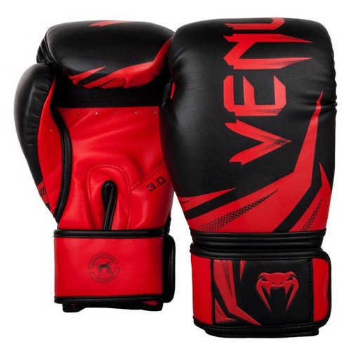 Боксерські рукавички Venum Original Challenger 3.0 (14oz) Чорні з червоним фото №1
