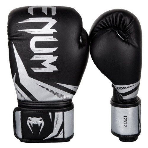 Боксерські рукавички Venum Original Challenger 3.0 (14oz) Чорні зі сріблястим фото №2