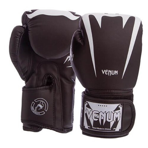 Боксерські рукавички Venum BO-8349 8oz Черно-белый (37429452) фото №1