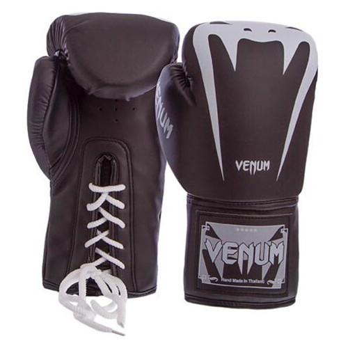 Боксерські рукавички Venum BO-8350 10oz Чорно-білий (37429420) фото №1