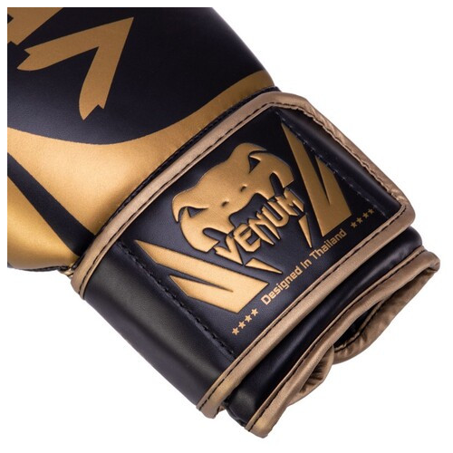 Рукавички боксерські на липучці Venum Challenger VN0661 10oz Чорно-золотий (37470018) фото №3