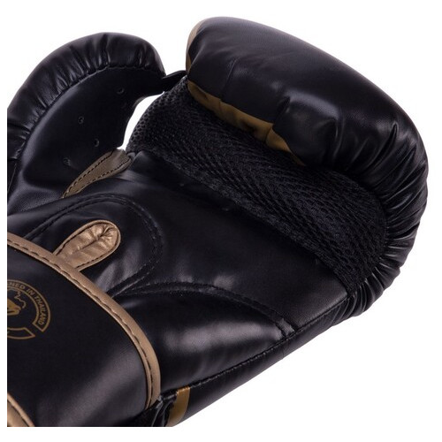 Рукавички боксерські на липучці Venum Challenger VN0661 10oz Чорно-золотий (37470018) фото №4
