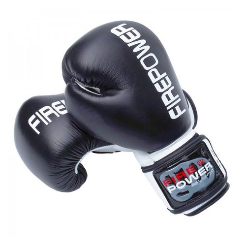 Боксерські рукавички FirePower FPBG10 (12oz) Чорні фото №3