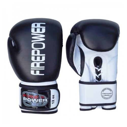 Боксерські рукавички FirePower FPBG10 (12oz) Чорні фото №4