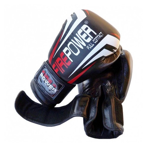 Боксерські рукавички FirePower FPBG12 (10oz) Чорні фото №3