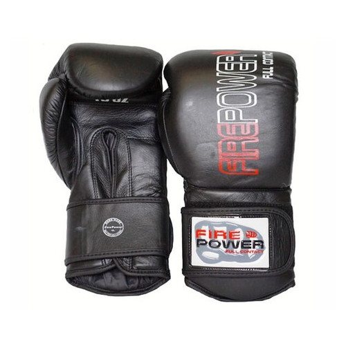 Боксерські рукавички FirePower FPBG4 (16oz) Чорні фото №2