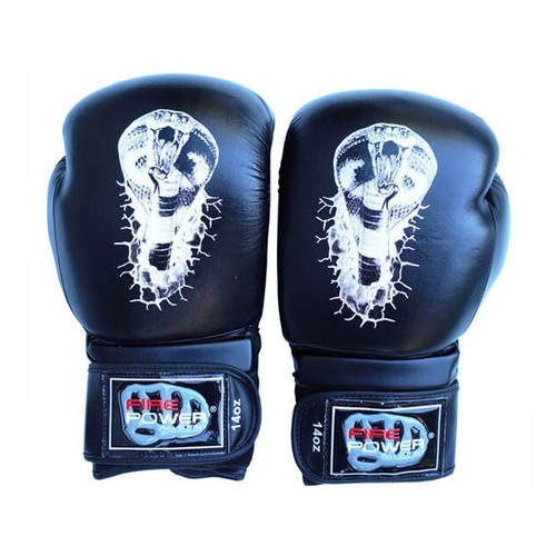 Боксерські рукавички FirePower FPBG5 Cobra (10oz) Чорні фото №2