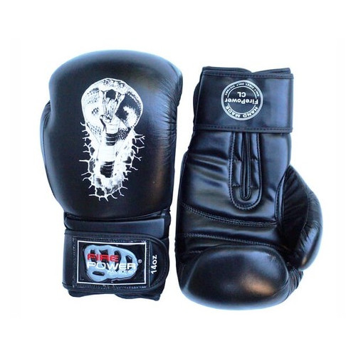 Боксерські рукавички FirePower FPBG5 Cobra (12oz) Чорні фото №3