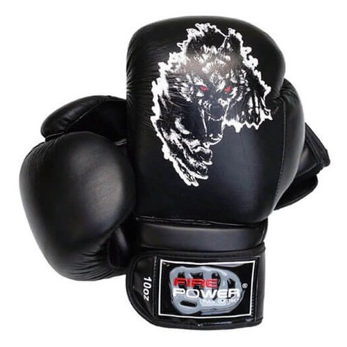 Боксерські рукавички FirePower FPBG5 Wolf (14oz) Чорні фото №1